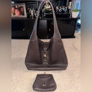 Dooney & Burke Leather Hobo w/ Logo Lock and Coin Purse